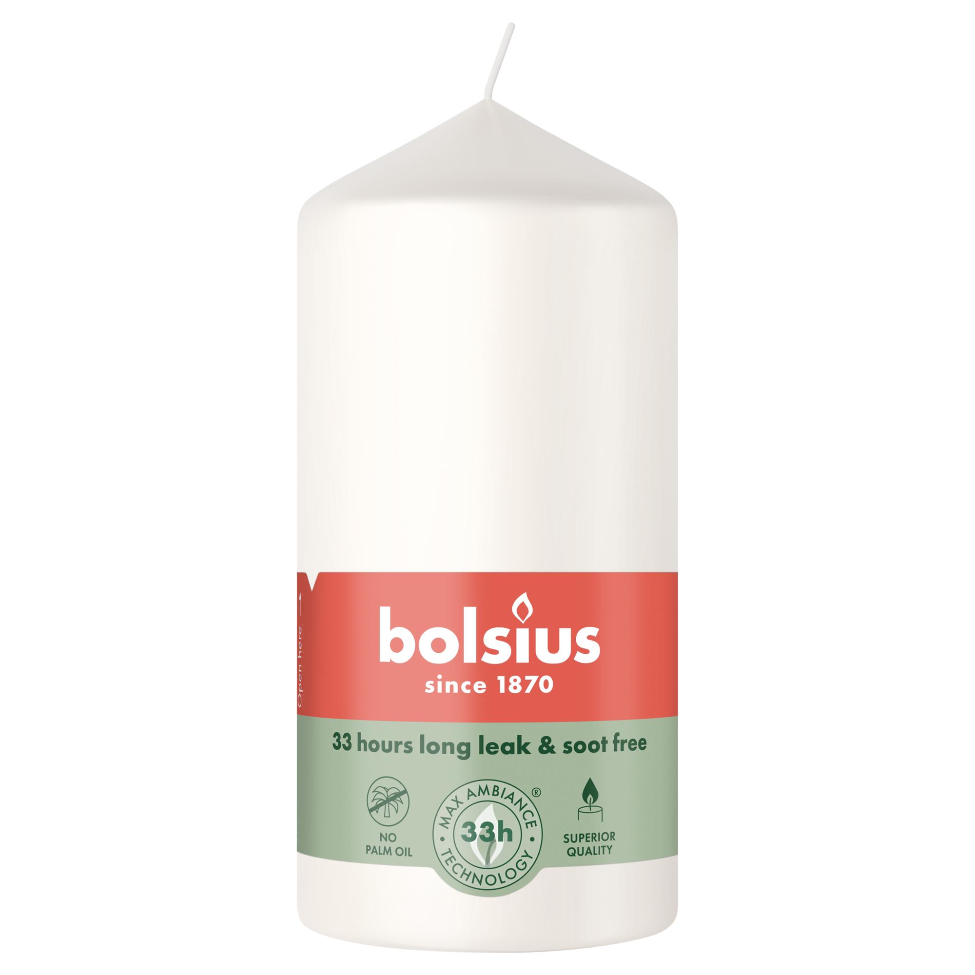 Sviečka Bolsius, 120x58 mm, biela