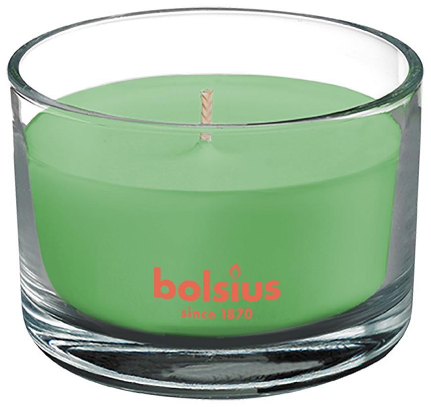 Sviečka Bolsius Jar True Scents 63/90 mm, vonná, zelený čaj, v skle