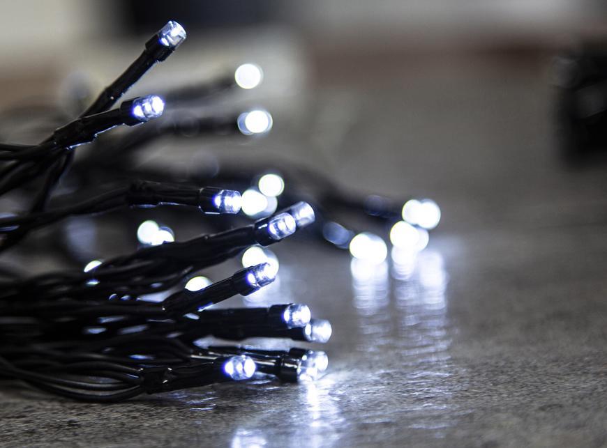 Reťaz MagicHome Vianoce CEIBO, 192 LED studená biela, 3xAA, časovač, exteriér, o