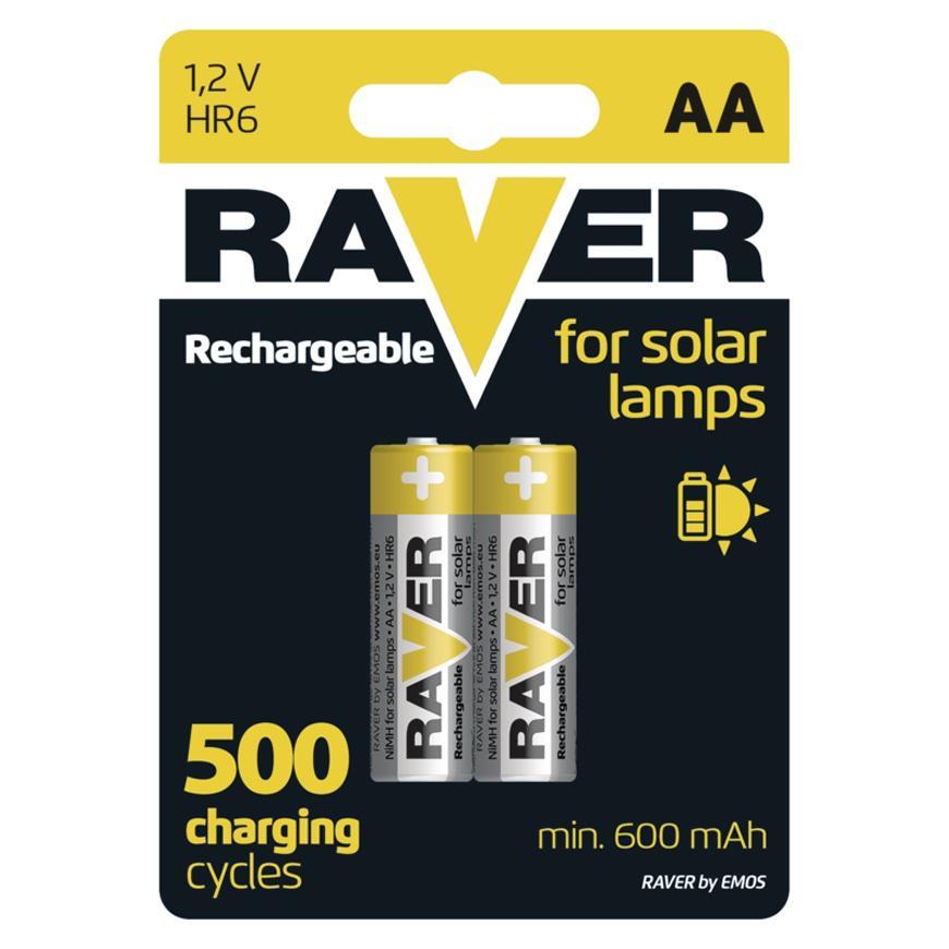 Batéria RAVER SOLAR HR6, nabíjateľná batéria, 600 mAh, 2 ks, AA tužka