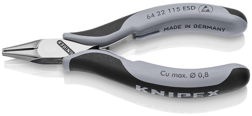 Klieste KNIPEX 64 22 115 ESD, 115 mm, stipacie, mini celuste, celne, pre elektroniku
