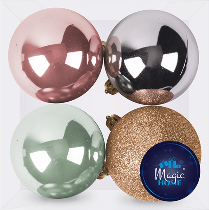 Gule MagicHome Vianoce, 4 ks, mix, na vianočný stromček, 10 cm