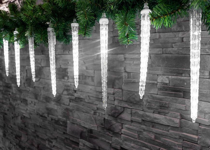 Reťaz MagicHome Vianoce Icicle, 352 LED studená biela, 16 cencúľov, vodopádový efekt, 230 V, 50 Hz, IP44, exteriér, osvetlenie, L- 4,50 + 5 m