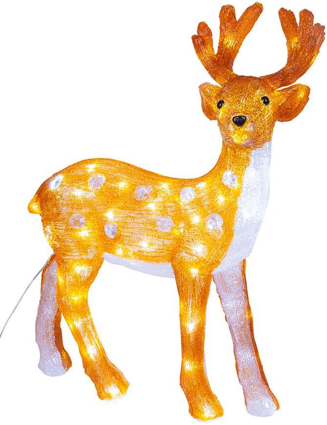 Dekorácia MagicHome Vianoce, Jeleň, sob, 80 LED, studená biela, akryl, IP44, exteriér, 46x27x63 cm