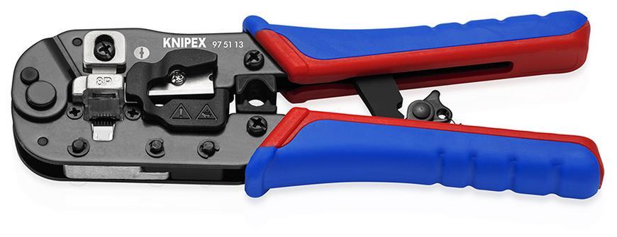 Klieste KNIPEX 97 51 13, 191 mm, lisovacie, Western RJ45