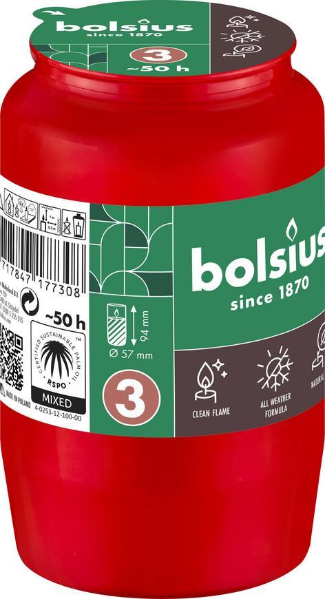 Náplň Bolsius, 50 h, 152 g, 57x94 mm, do kahanca, červená, olej