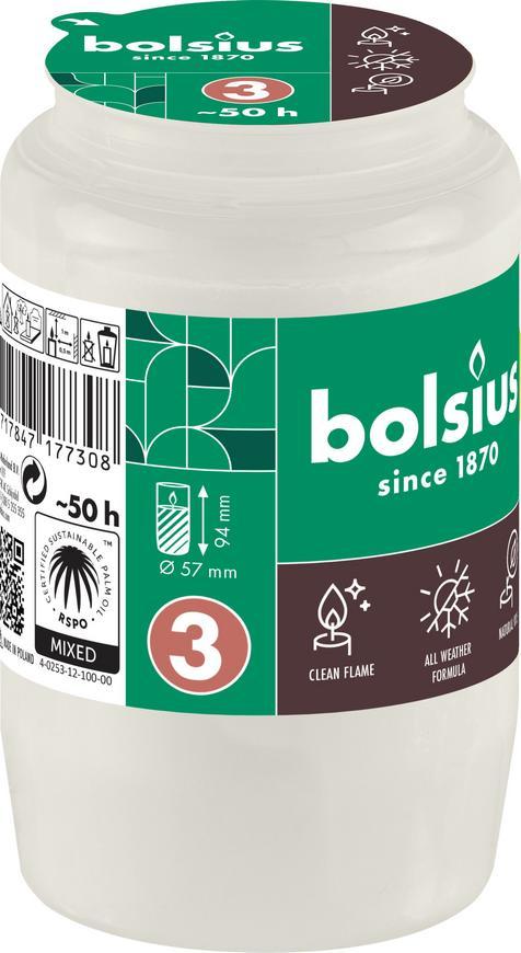 Náplň Bolsius, 50 h, 152 g, 57x94 mm, do kahanca, biela, olej