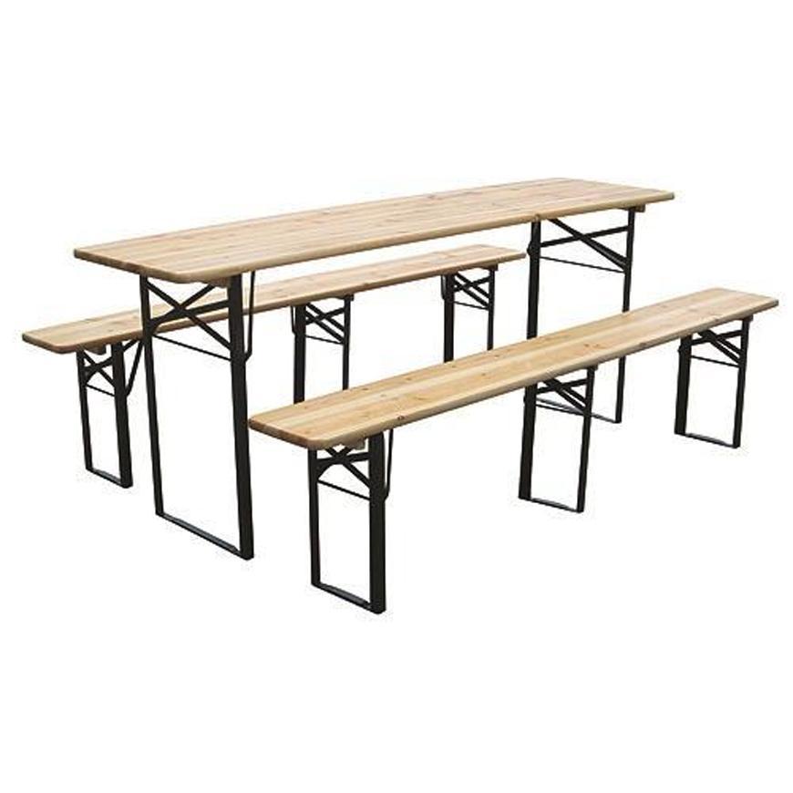 2.TRIEDA Set pivný DORTMUND Medium3, stôl 200x50x77 cm, 2x lavica 200x25x47 cm, drevo 27 mm