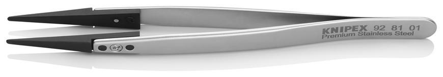 Pinzeta KNIPEX 92 81 01, 130 mm, s vymenit. hrotom, rovna, ESD