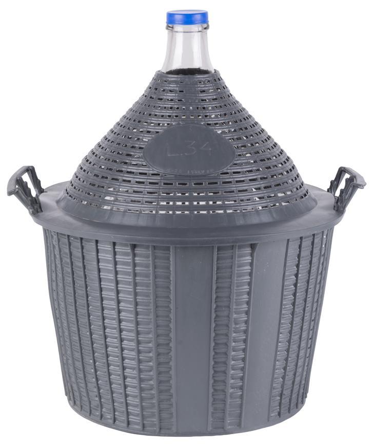 Demižón Strend Pro Cada Inco, sklo/plast, 34 lit., 570x460/355 mm
