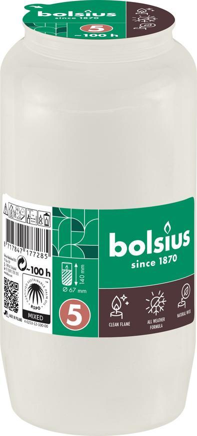 Npl Bolsius, 100 h, 317g,  67x140 mm, do kahanca, biela, olej