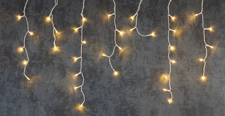Reťaz MagicHome Vianoce Icicle, 200 LED teplá biela, cencúľová, jednoduché sviet