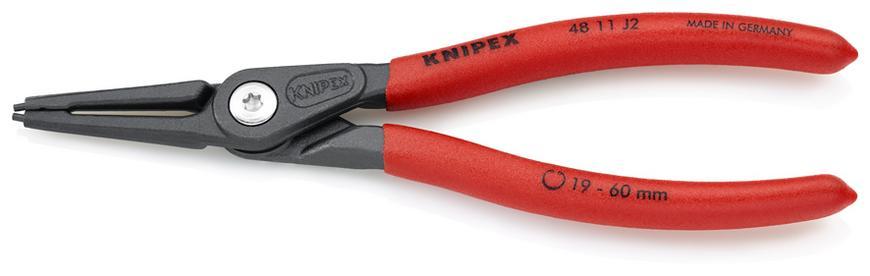 Klieste KNIPEX 48 11 J2, 19-60 mm, rovne, precizne, na vnut. poist. kruzky