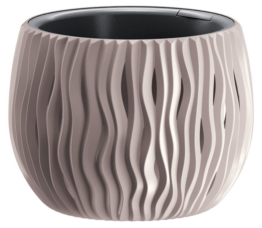 Kvetináč SANDY Bowl 240, 238x161 mm, mocca, vložka