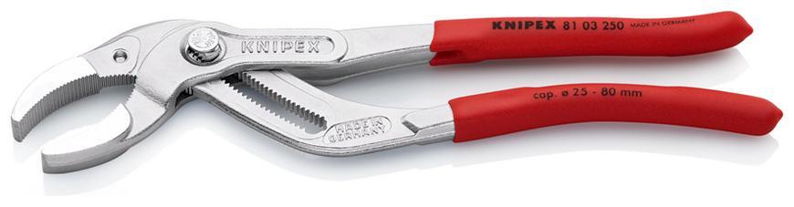 Klieste KNIPEX 81 03 250, 250 mm, na sifon, plast. konektory a trubky