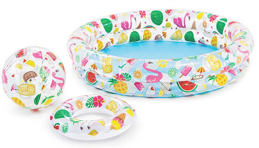 Bazénik Intex® 59460, Just so fruity, detský, nafukovací, koleso, lopta, 1,22x0,25 m