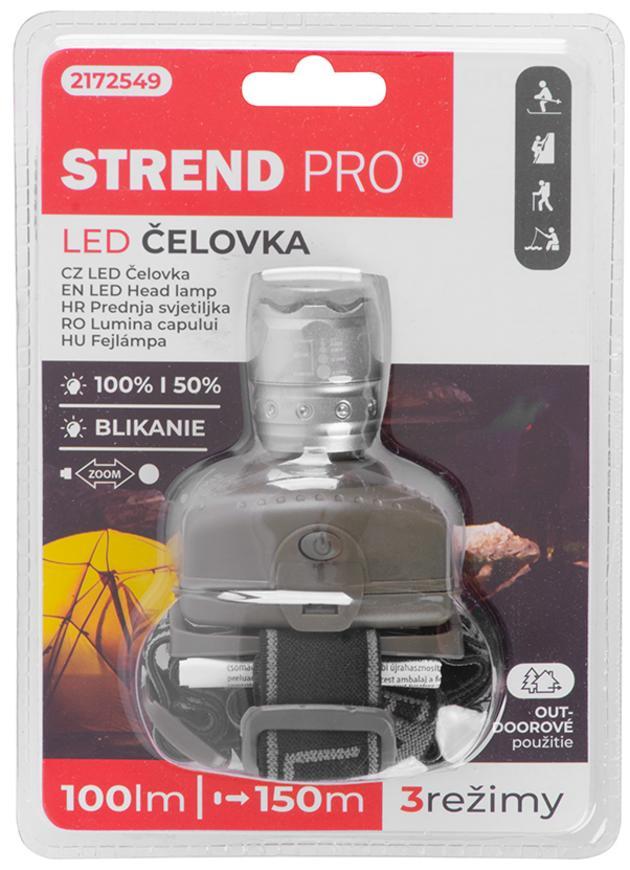Čelovka Strend Pro Headlight H833, 2W CREE, 3xAAA, Zoom