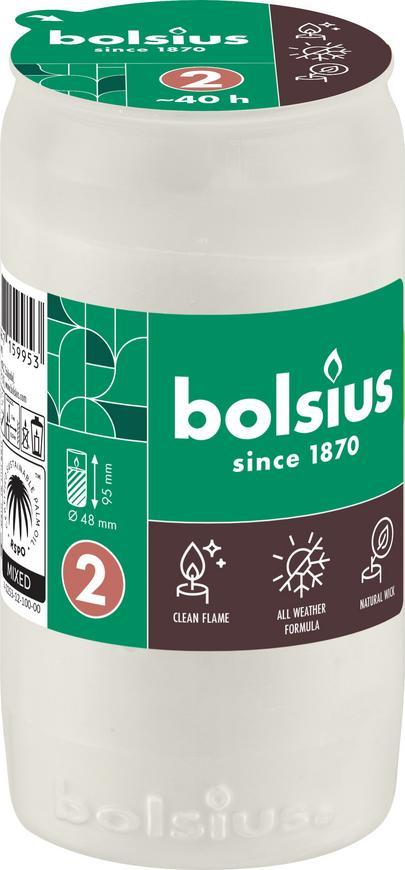 Náplň Bolsius, 40 h, 110 g, 48x95 mm, do kahanca, biela, olej