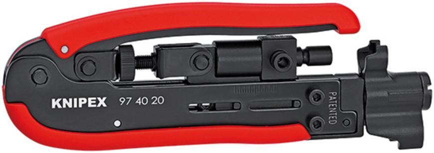 Nastroj KNIPEX 97 40 20 SB, 175 mm, pre Coaxial kable, kompresny