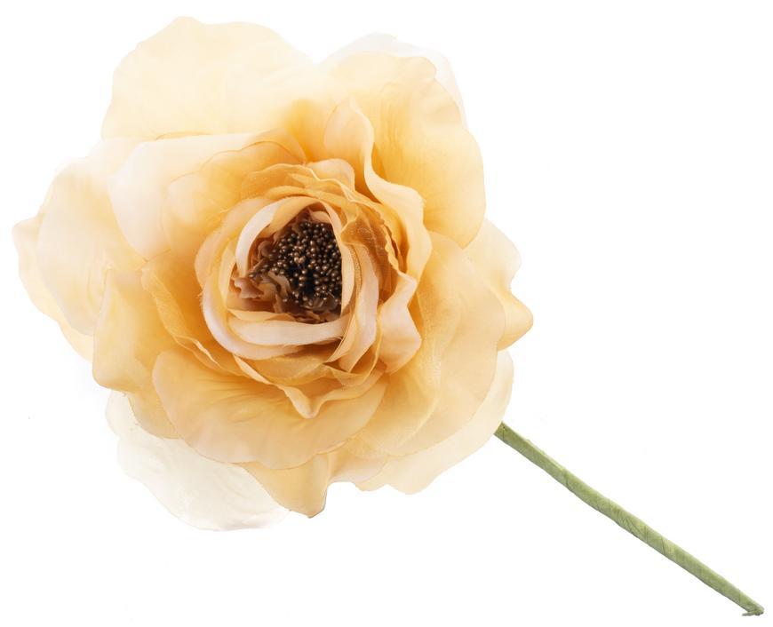 Kvet MagicHome, pivónia, zlatá, stonka, veľkosť kvetu: 16 cm, dĺžka kvetu: 24 cm, bal. 6 ks