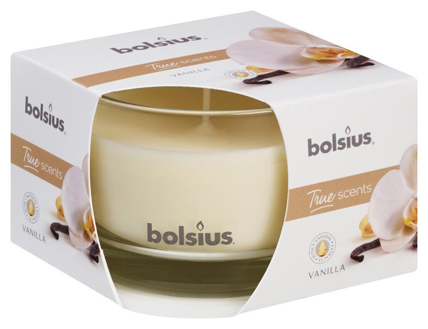 Sviečka Bolsius Jar True Scents 63/90 mm, vonná, vanilka