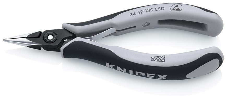 Klieste KNIPEX 34 52 130 ESD, 130mm, polgulate, rovne, pre elektroniku