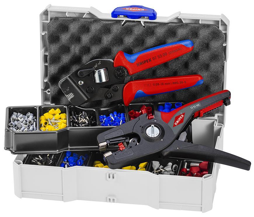 Sada KNIPEX 97 90 15, lisovacia, pre koncove dutinky s plast. objimkami