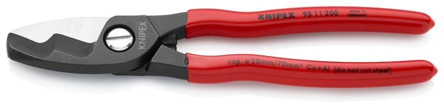 Noznice kablove KNIPEX 95 11 200 SB, 200 mm, do 20mm/70mm2, dvojity brit