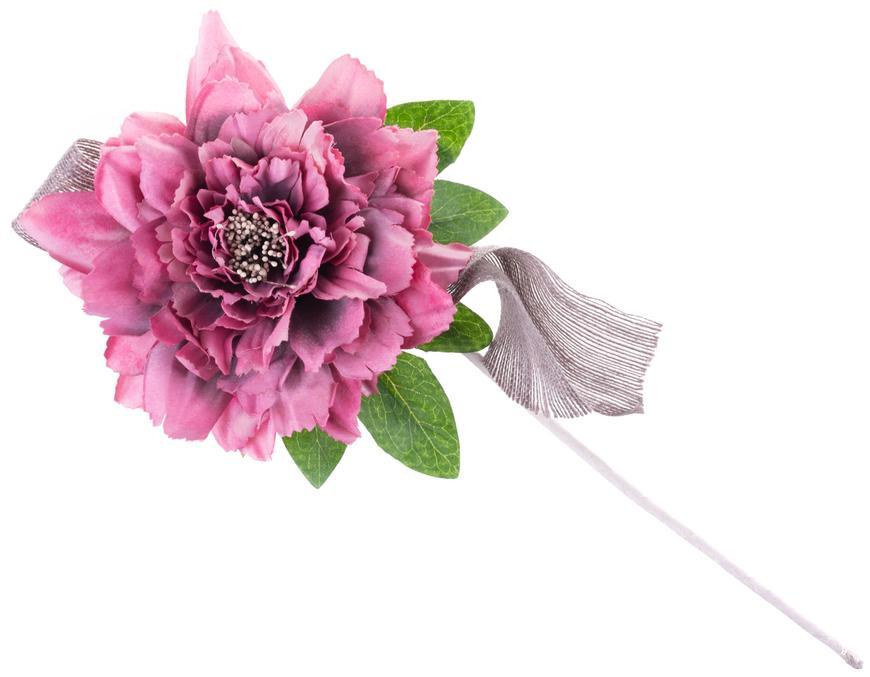 Kvet MagicHome, pivónia, so stuhou, tmavo ružová stonka, veľkosť kvetu: 17 cm, dĺžka kvetu: 37 cm, bal. 6 ks