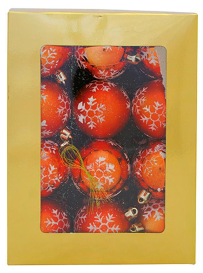 Gule MagicHome Vianoce, 24 ks, medené so striebornými vločkami, 6 cm