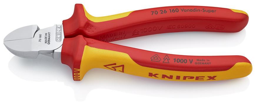 Kliešte KNIPEX 70 26 160 – 160 mm, štiepacie, bočné, CrV, VDE 1000V