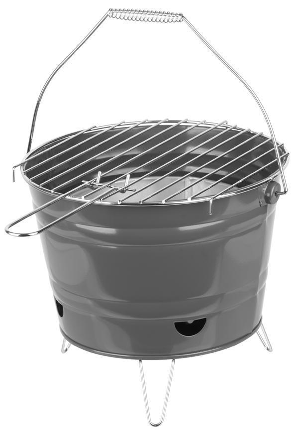 2.TRIEDA Gril Strend Pro Finch, BBQ, vedierko, kovový, na drevené uhlie, 270x220 mm