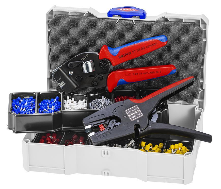 Sada KNIPEX 97 90 17, lisovacia, pre koncove dutinky s plast. objimkami