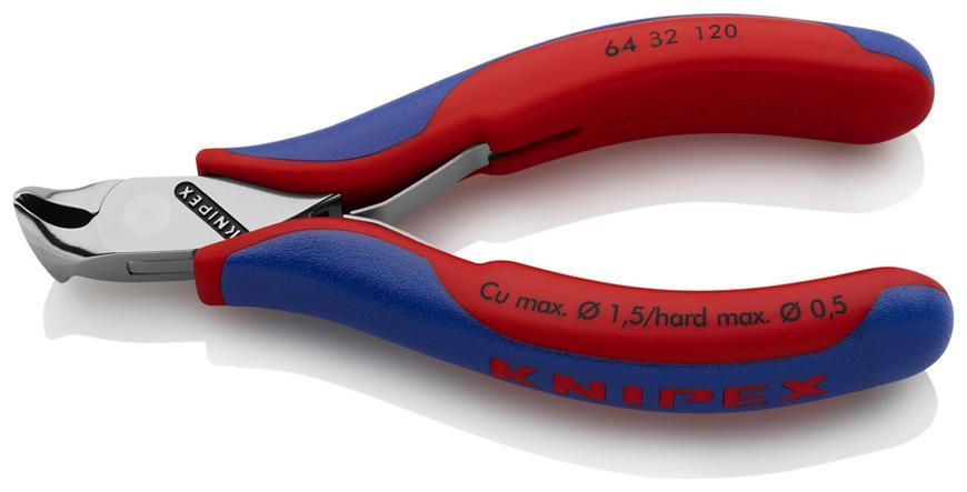 Klieste KNIPEX 64 32 120, 120 mm, stipacie, sikmy brit, 15st, pre elektroniku