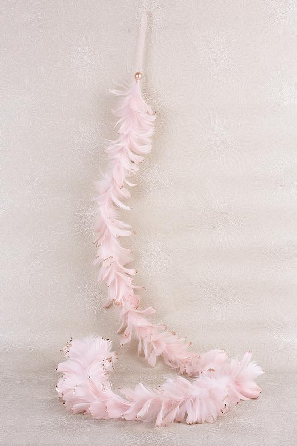 Girlanda MagicHome Vianoce, ružová, páperová, 150 cm, bal. 4ks