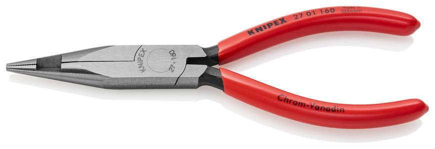 Klieste KNIPEX 27 01 160, 160mm, polgulate, rovne, uzke, pre tel. spoje