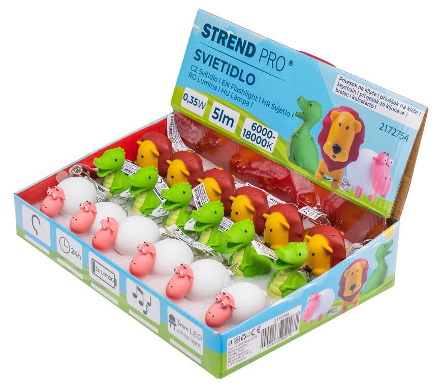 Svietidlo Strend Pro Keychain, kľúčenka, prívesok so zvukom, ovca/lev/drak, LED 