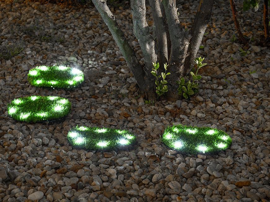 Lampa Solar 6155, Trávnaté platne 4, 24 cm, 4x 8 LED, AA