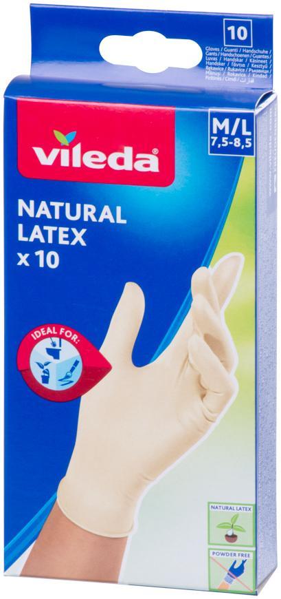 Rukavice Vileda Natural Latex, M/L, bal. 10 ks (3133694)