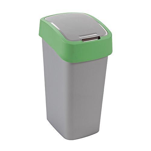 K Curver FLIP BIN 9 lit., edostrieborn/zelen, na odpad