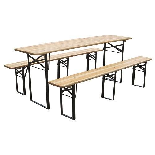Pivný set DORTMUND Medium3 - stôl 200x50x77cm, 2x lavica 200x25x47cm