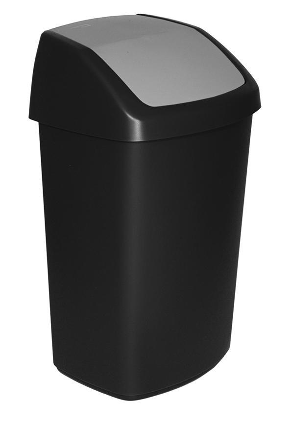 Kôš Curver® SWING BIN, 50L, 34x40,6x66,8 cm, čierny/sivý, na odpadky