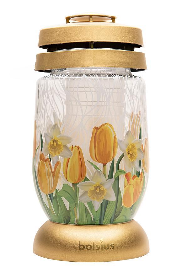 Kahanec bolsius 3S 09, žltý tulipán a narcis, 22 cm, 36 hod