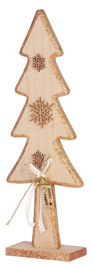 Dekorácia MagicHome Vianoce Woodeco, Jedlička, bal. 2 ks, 14x40 cm