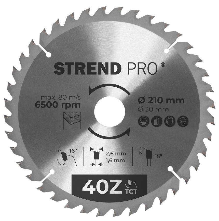 Kotúč Strend Pro TCT 250x3.0x30/20 mm 40T, na drevo, pílový, SK plátkami