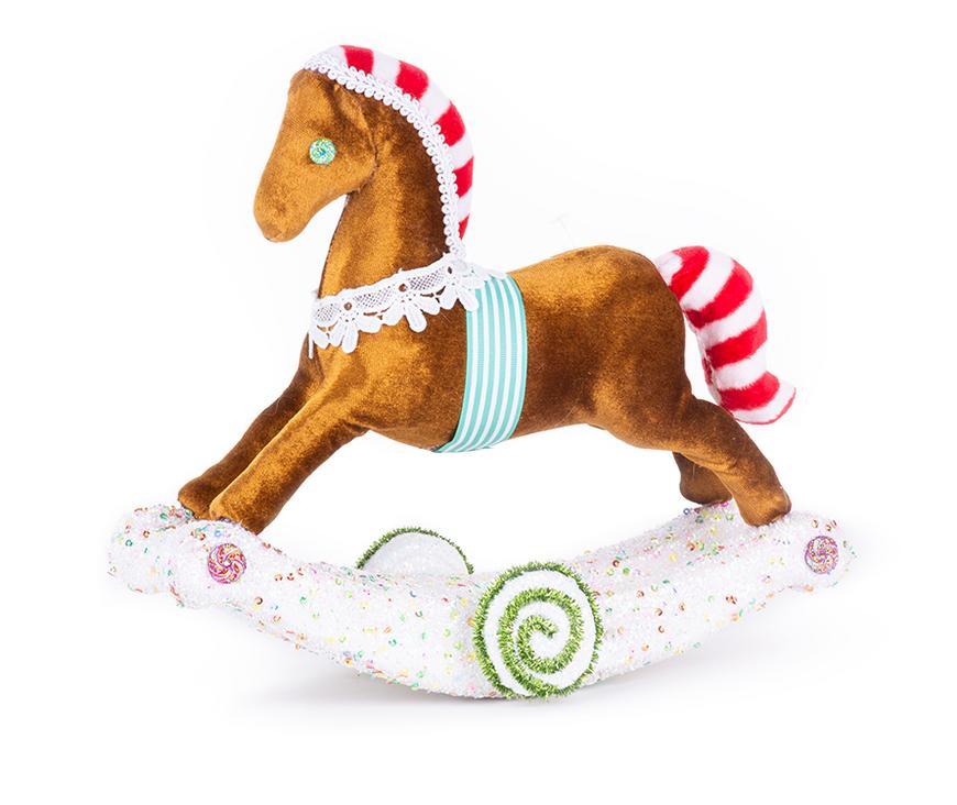 Dekorácia MagicHome Vianoce, Candy Line Perníkový hojdací koník, 30x12x26 cm