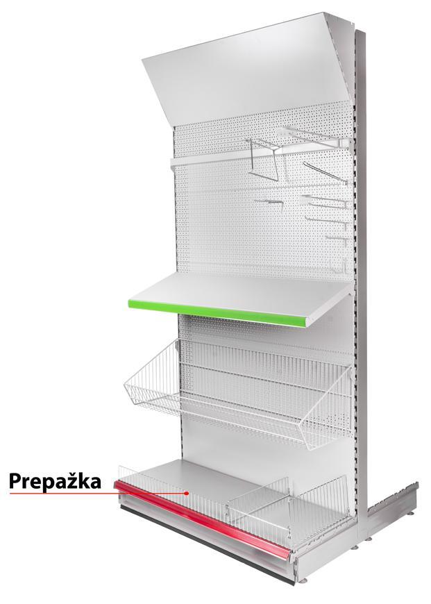 Prepážka Racks H30 950x100 mm, Cr, predná *M*