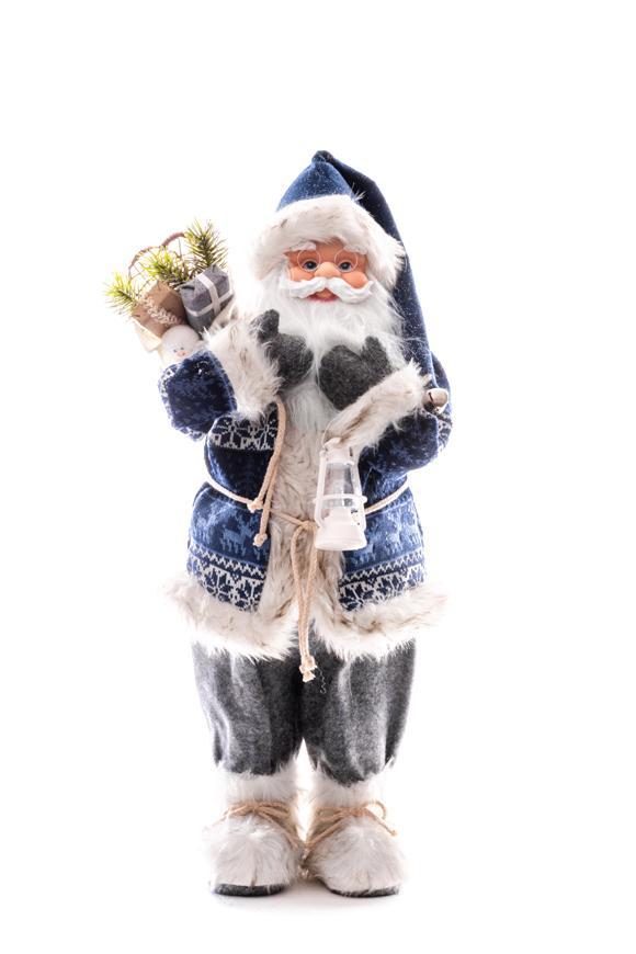 Dekorcia MagicHome Vianoce, Santa s batohom a lampom, 46 cm