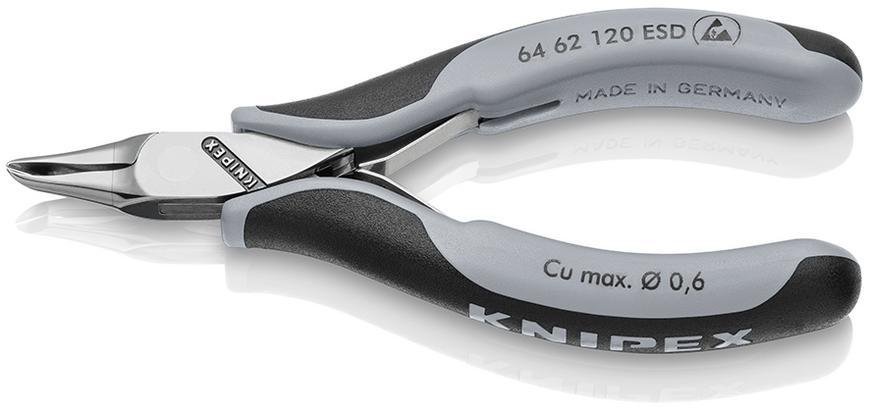 Klieste KNIPEX 64 62 120 ESD, 120 mm, stipacie, sikmy mini brit, 65st, pre elektroniku