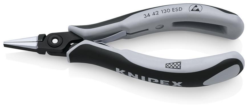 Klieste KNIPEX 34 42 130 ESD, 130mm, ploche, rovne, siroke, pre elektroniku